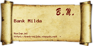 Bank Milda névjegykártya